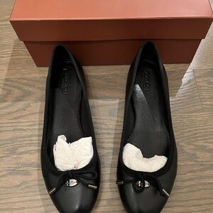 Coach Black Leather Women's Flats